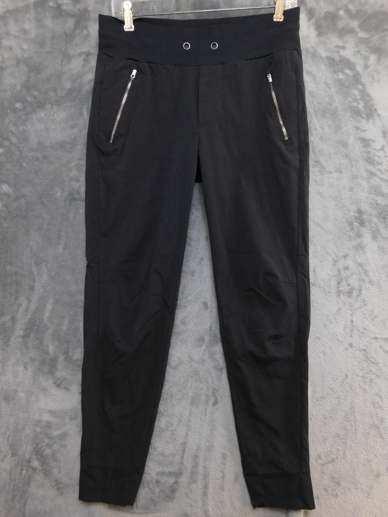 Athleta Trekkie North Jogger Pants Womens 6 Tall Black Zip Pockets Travel